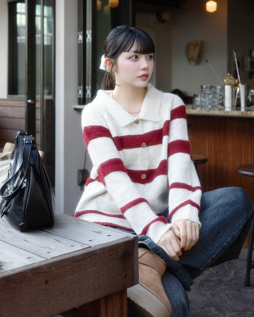ボーダーカーディガン新品 FREAK'S STORE（フリークスストア） カーディガン シアー ボーダー