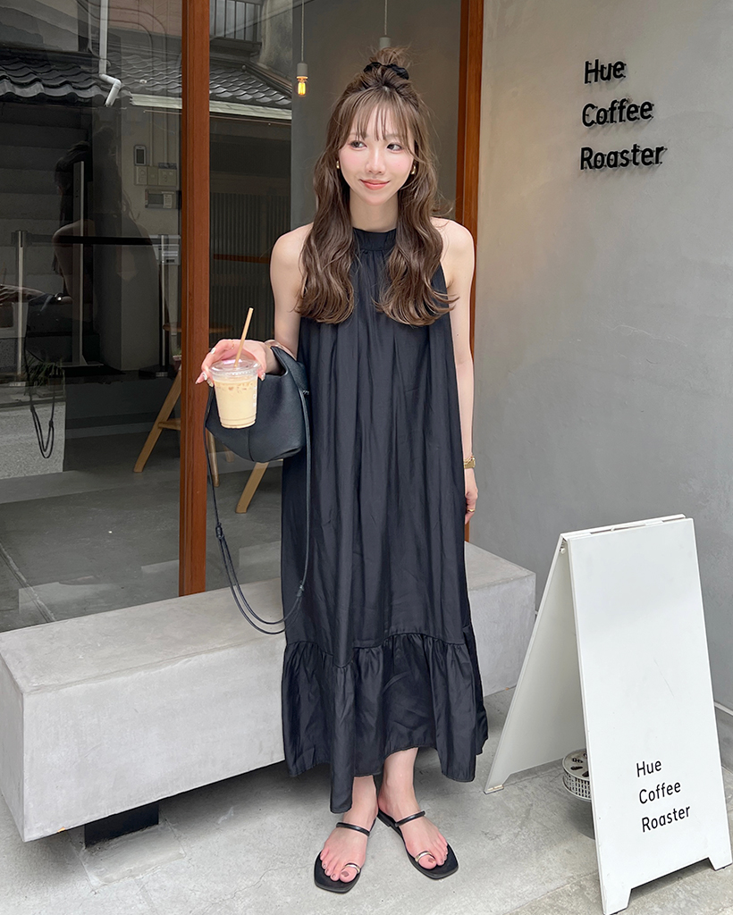 大人気❤️ホルターネックロングワンピース 春モテ服 女子会
