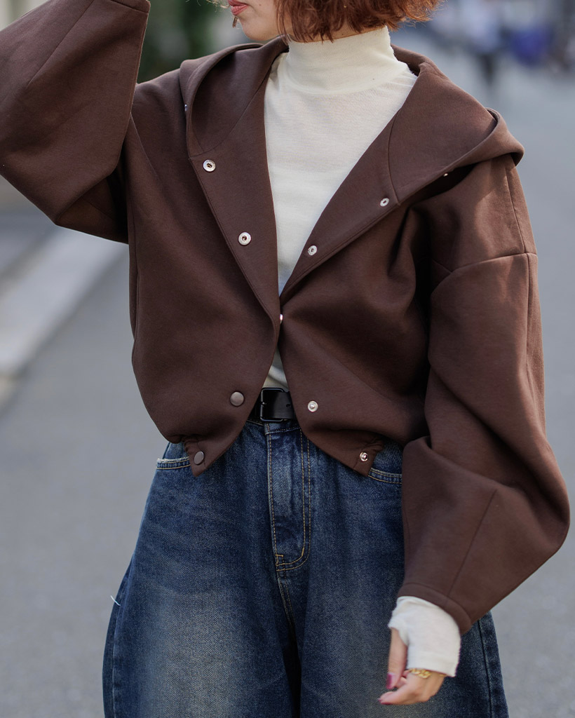 (ORIGINAL) ボリュームクロップドフードブルゾン