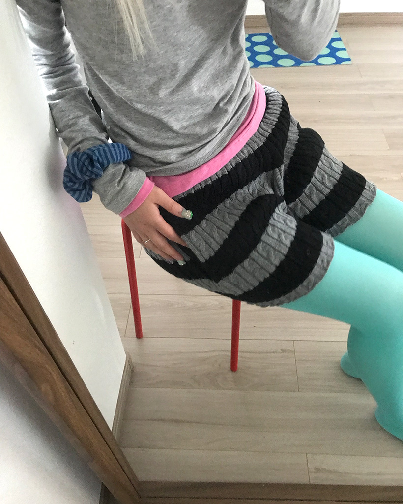 ボーダーニットショートパンツ