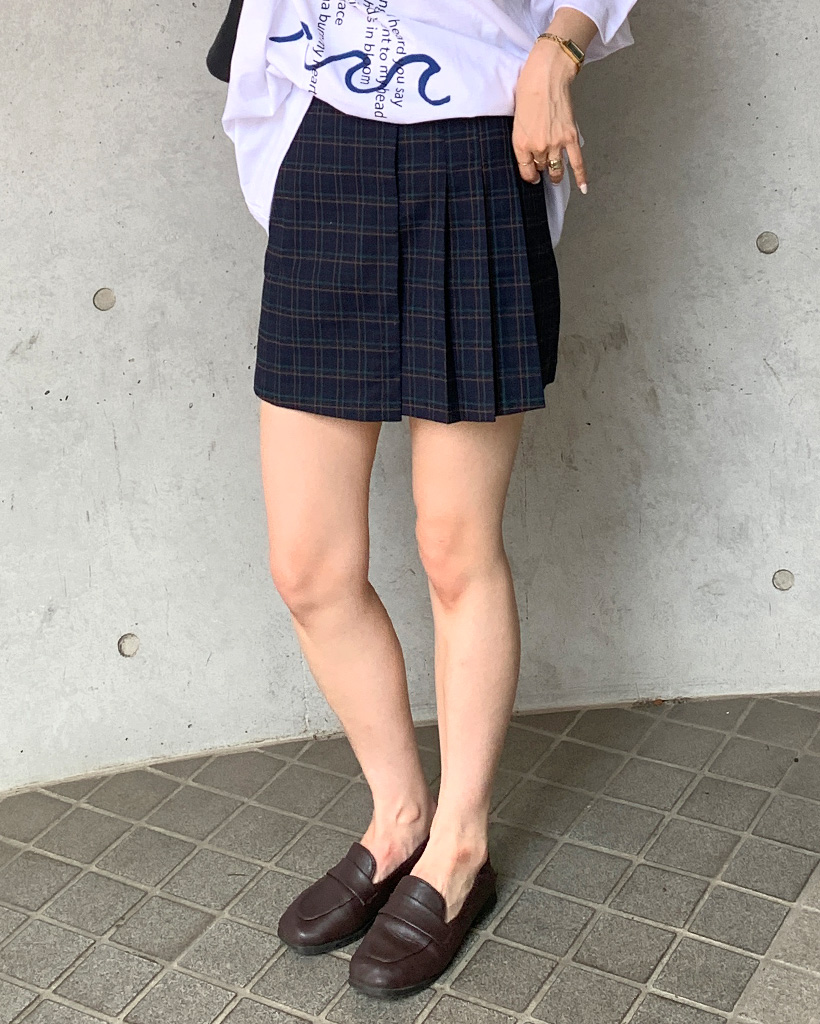 プリーツラップミニスカート
