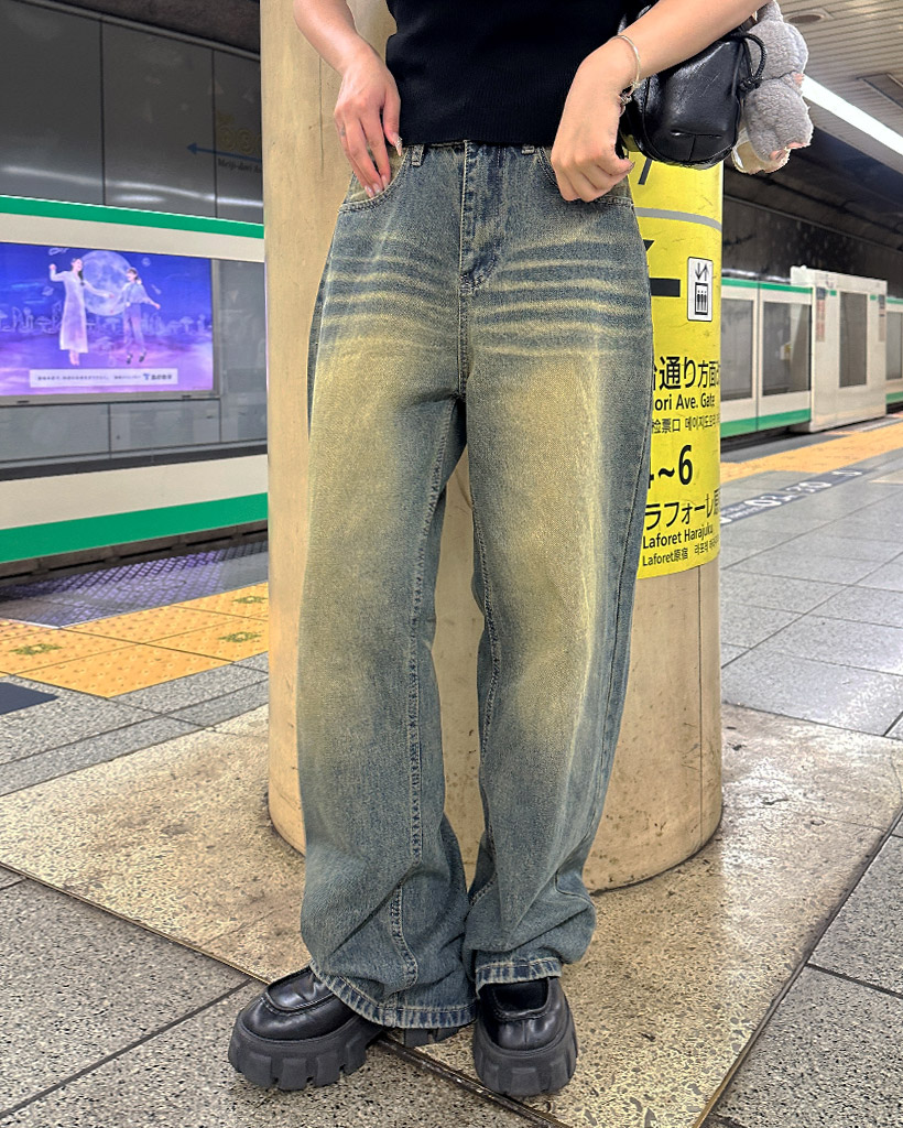 ウォッシュワイドデニム | ファッション通販サイト NUGU
