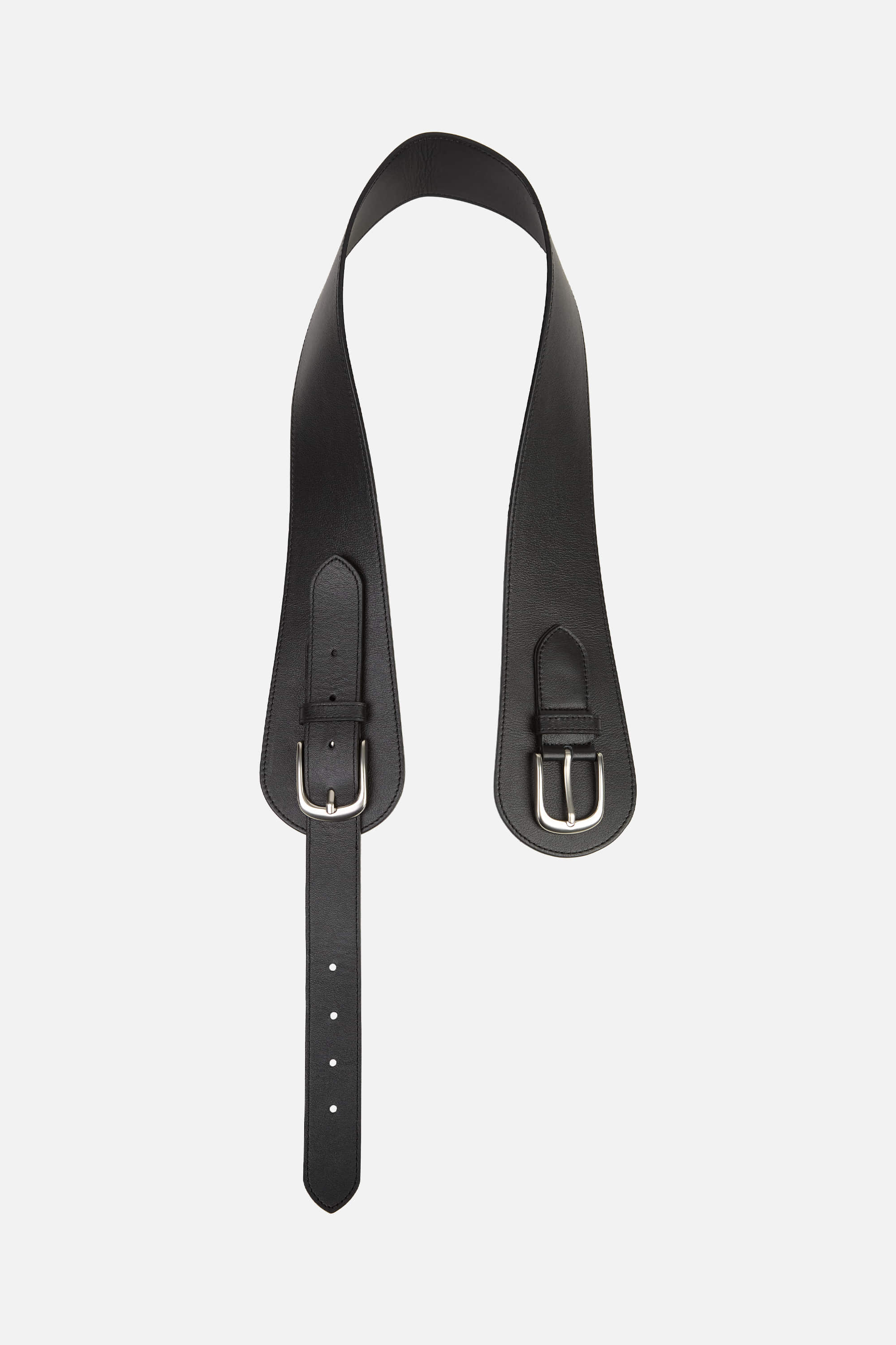 BUCKLE CURVE BELT / BLACK