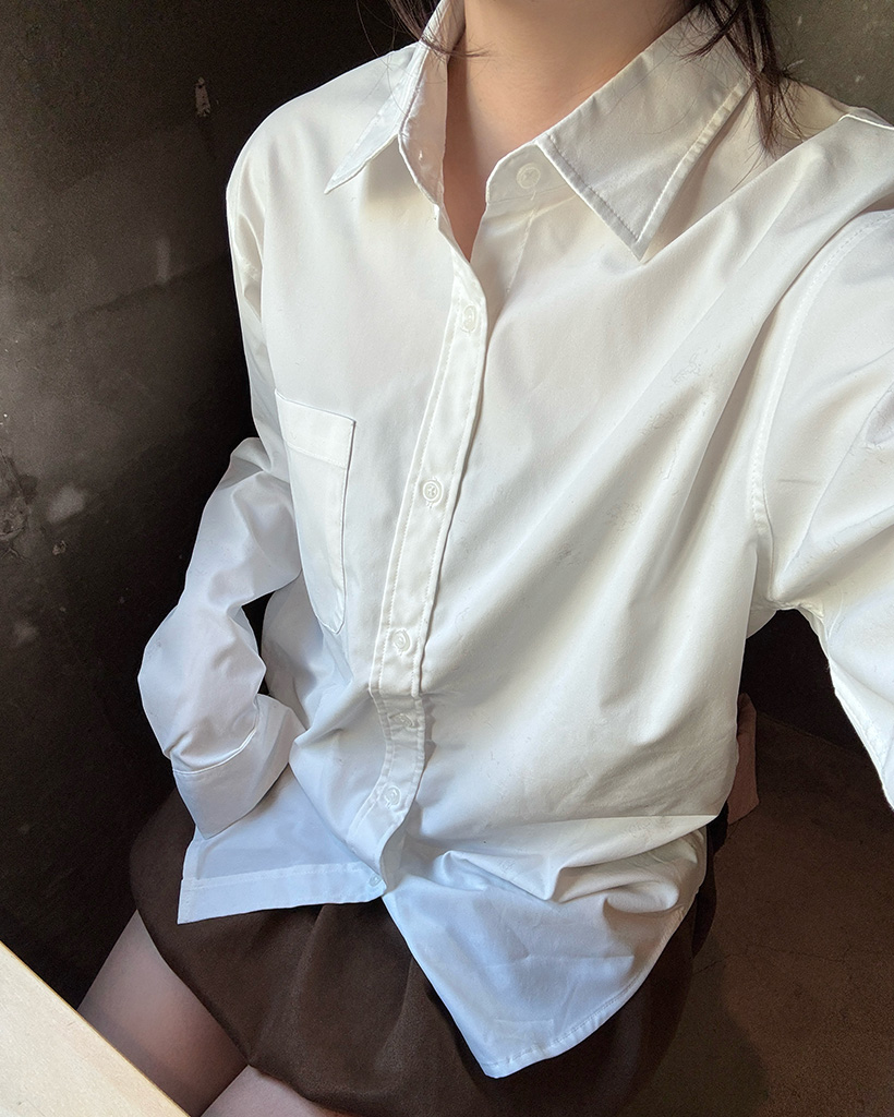 ワンポケットロングシャツ