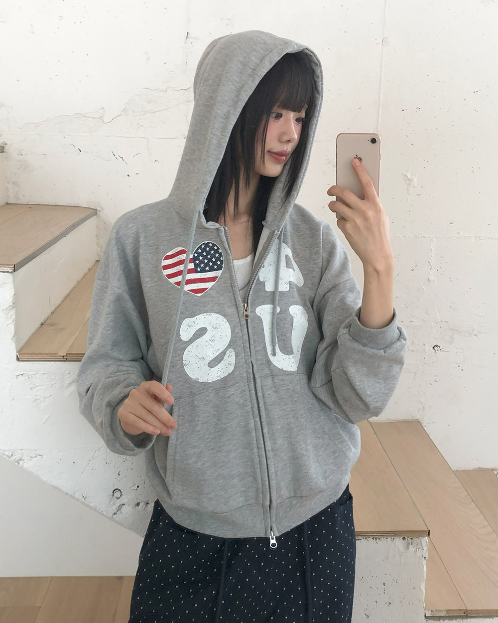 ハートプリント2WAYパーカー