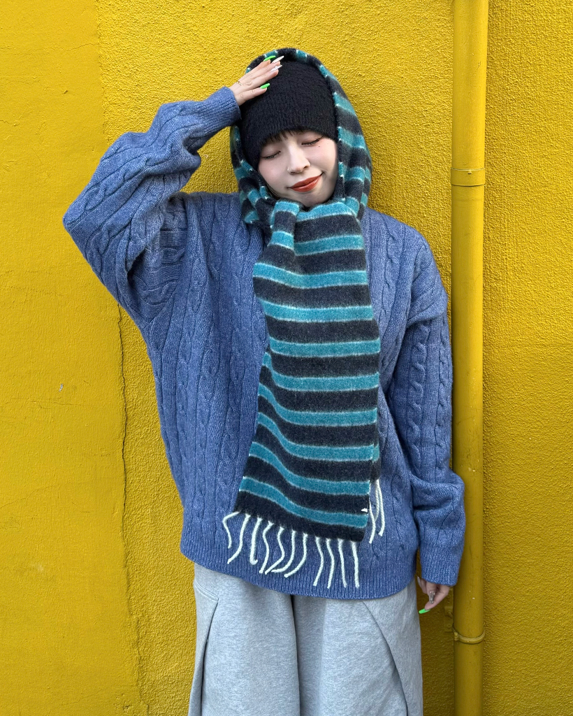 カラーボーダーマフラー