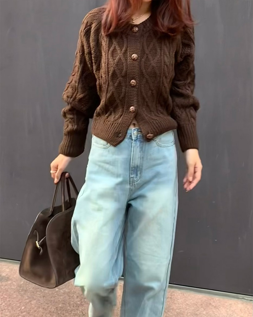 ラウンドネックラグランニットカーディガン | ファッション通販サイト NUGU