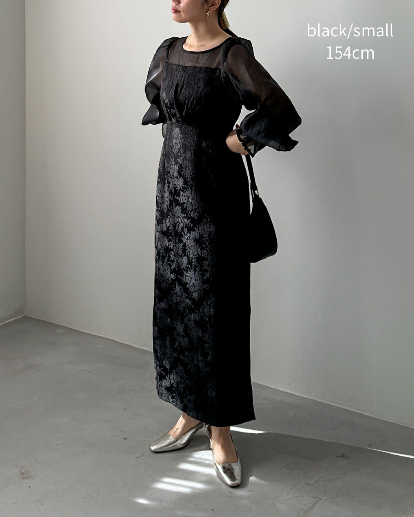 【オケージョン】ジャガードビスチェドッキングワンピース