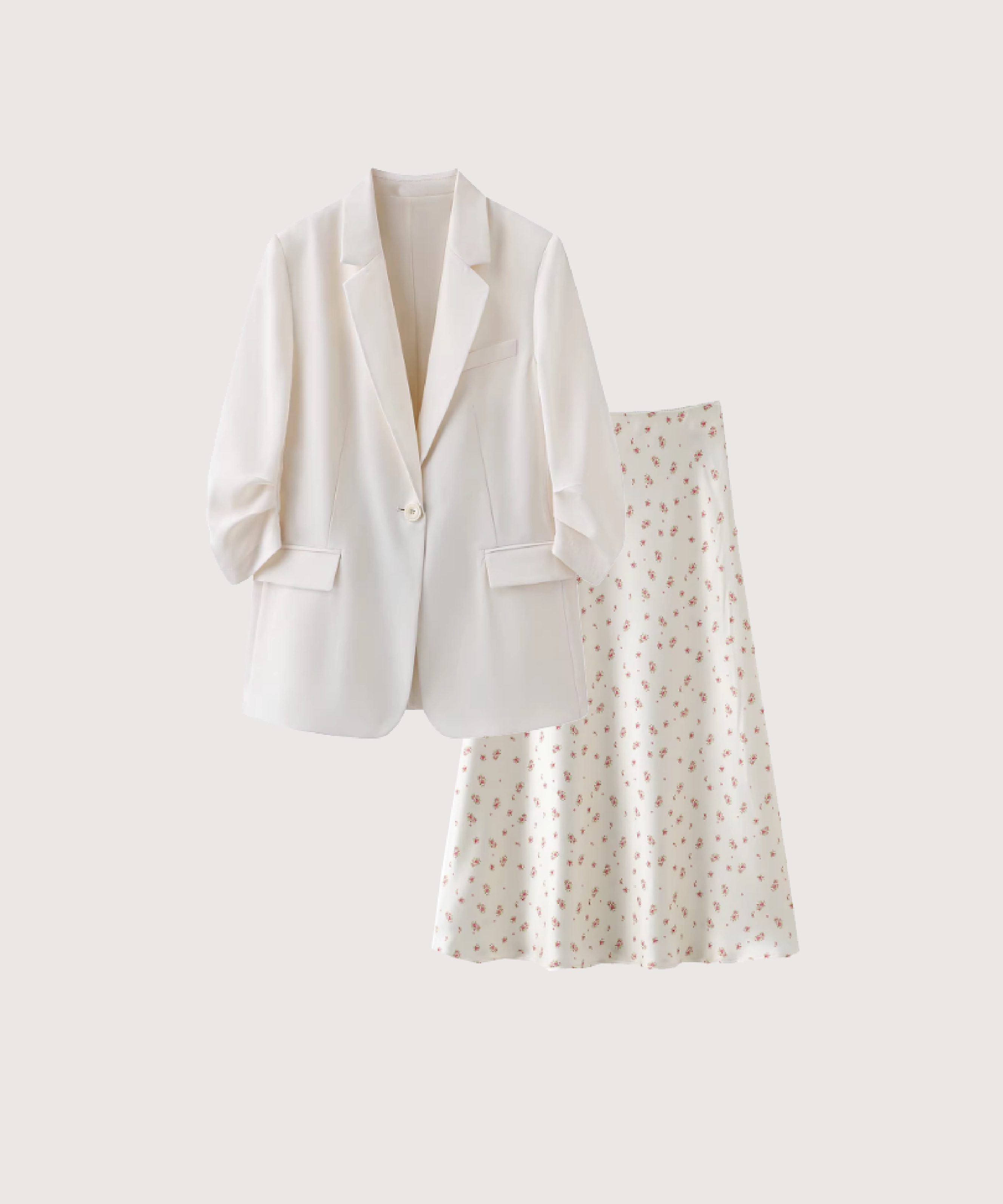 アイボリーリラックスジャケット3点セット