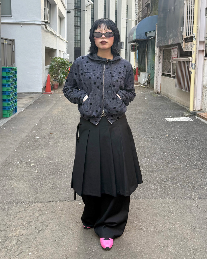 ラップワイドスカートレイヤードパンツ