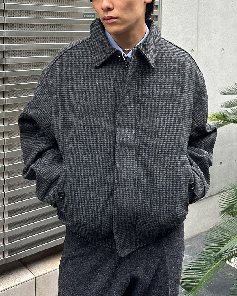 ハウンドトゥースジップジャケット