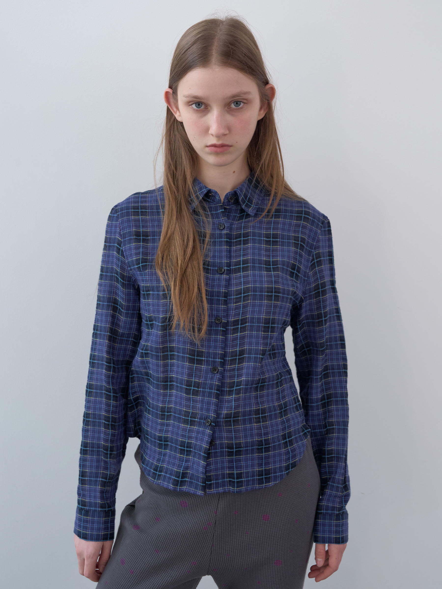 Cotton Tartan Checked Shirt (Blue)