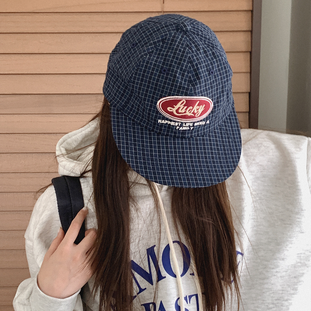 チェック柄 キャンプ キャップ