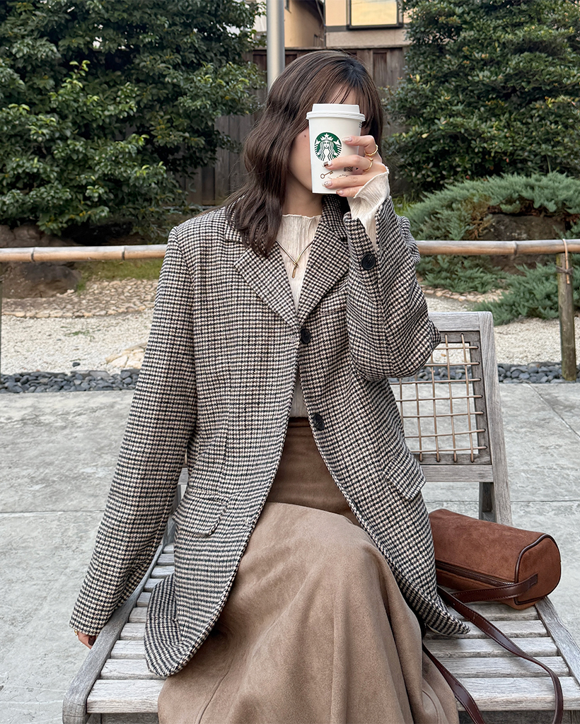 ハウンドトゥースチェックジャケット | ファッション通販サイト NUGU