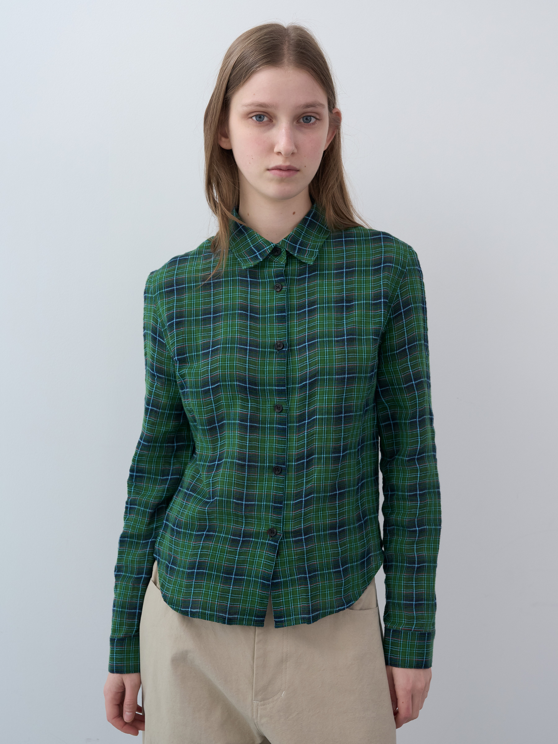 Cotton Tartan Checked Shirt (Green)