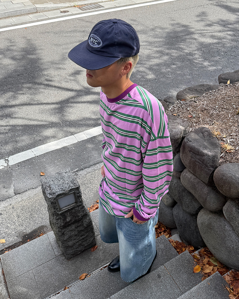 オーバーサイズストライプロングTシャツ | ファッション通販 オーバーサイズストライプロングTシャツ | ファッション通販