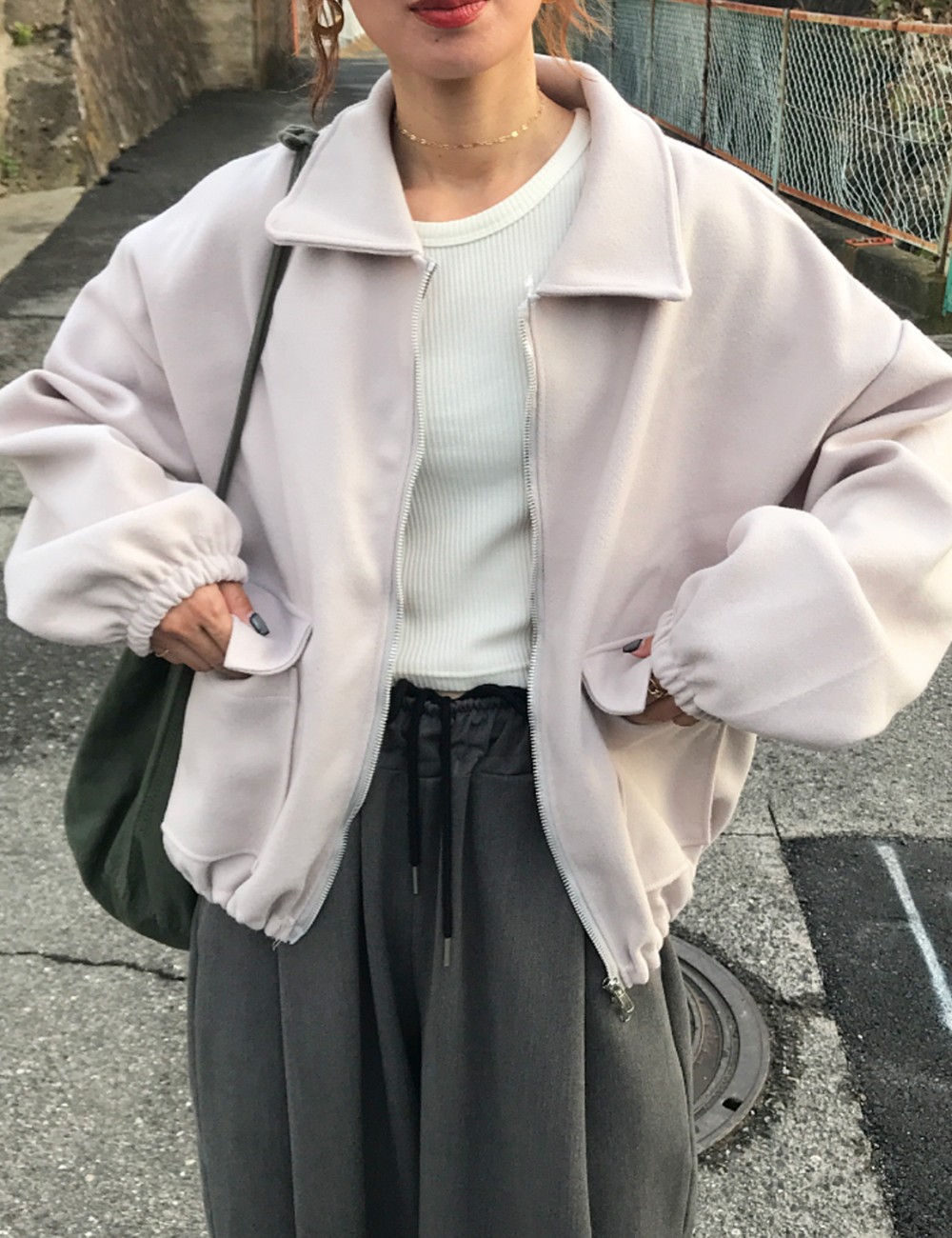 ドローストリングジップアップジャケット | ファッション通販サイト NUGU