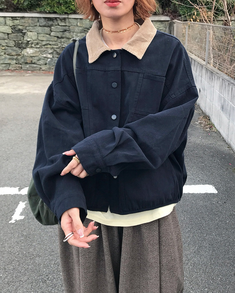 バイカラーカラージャケット