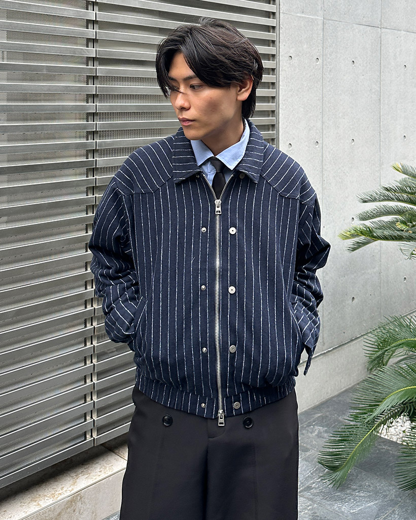 ストライプ2WAYブルゾン