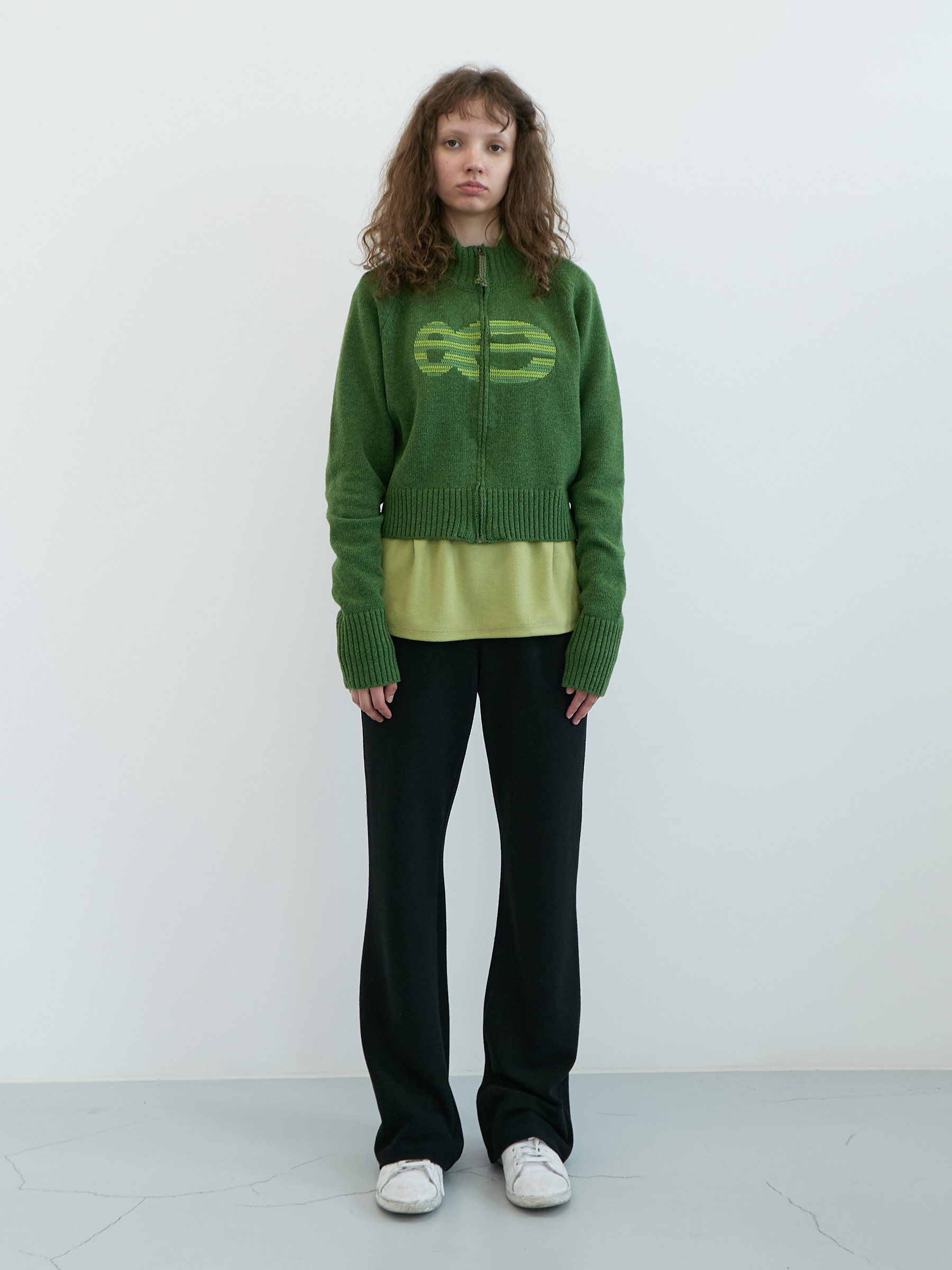 Needle Logo High-neck Zip-up (Green) | ファッション通販サイト NUGU