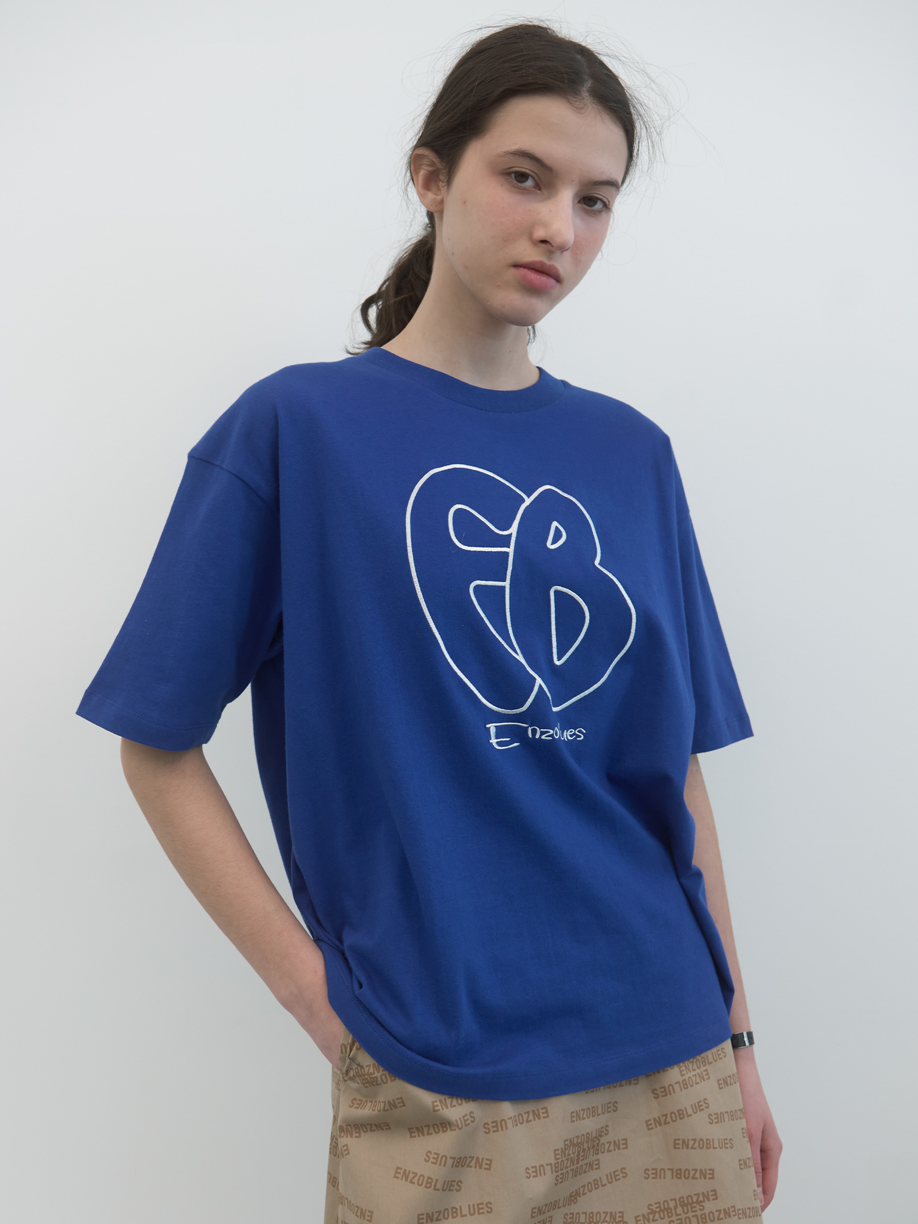 Puff Logo Boxy T-shirt (Blue)