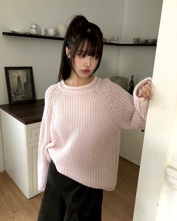 アルパカラウンドネックウールニット | ファッション通販サイト NUGU