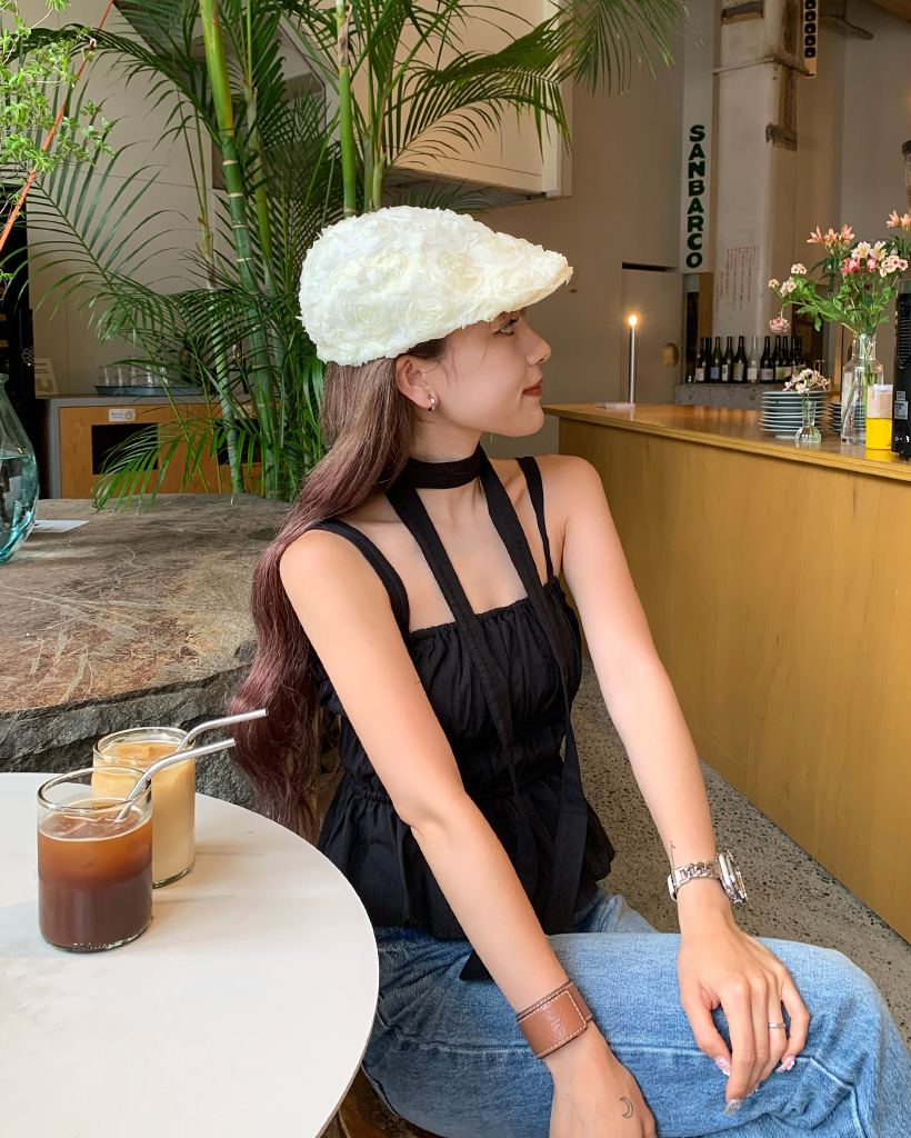 （セット）シャーリングフレアスリーブレス