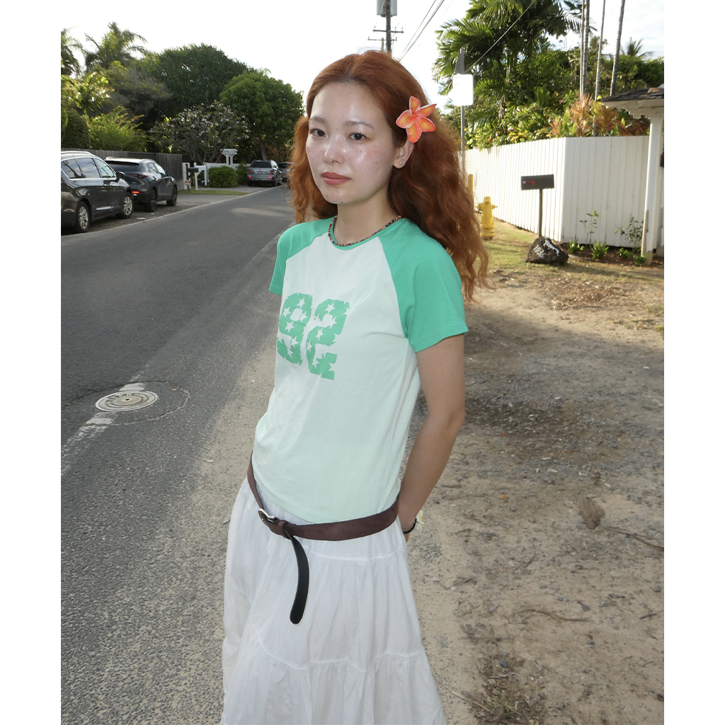 ラグランナンバープリントTシャツ