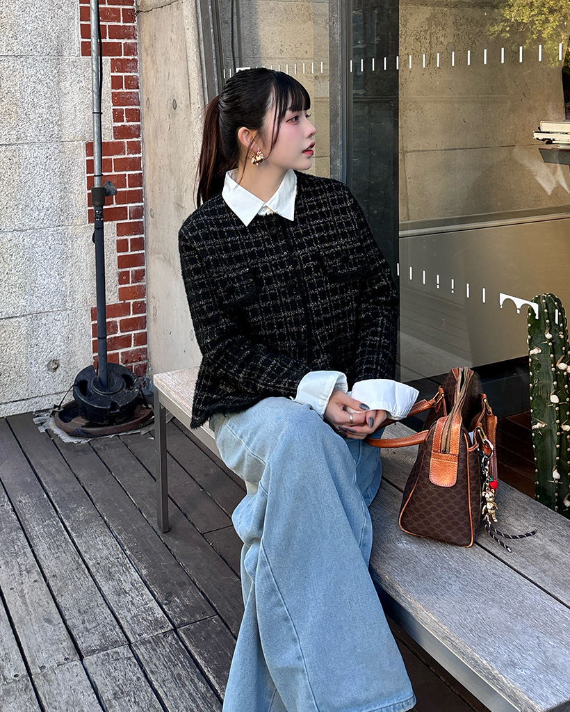 ルーズフィットツイードジャケット