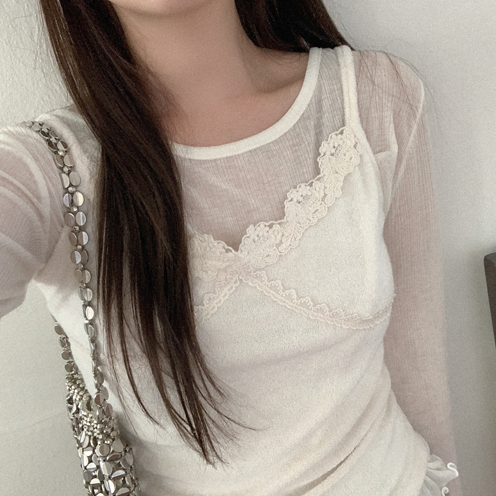 レースパイル地キャミソール