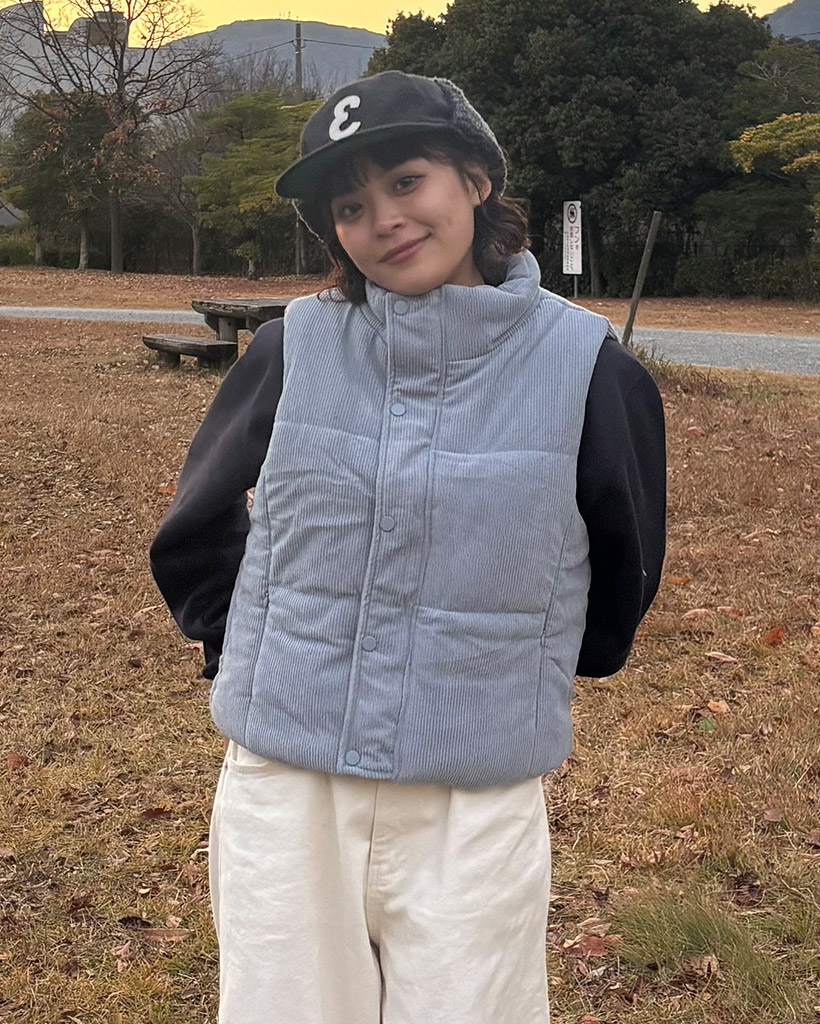 コーデュロイダウンベスト