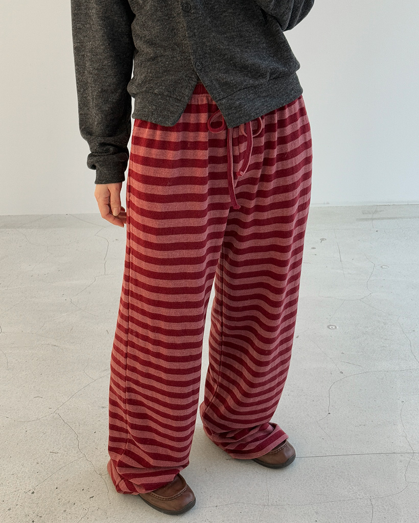 ウエストストリングボーダーパンツ