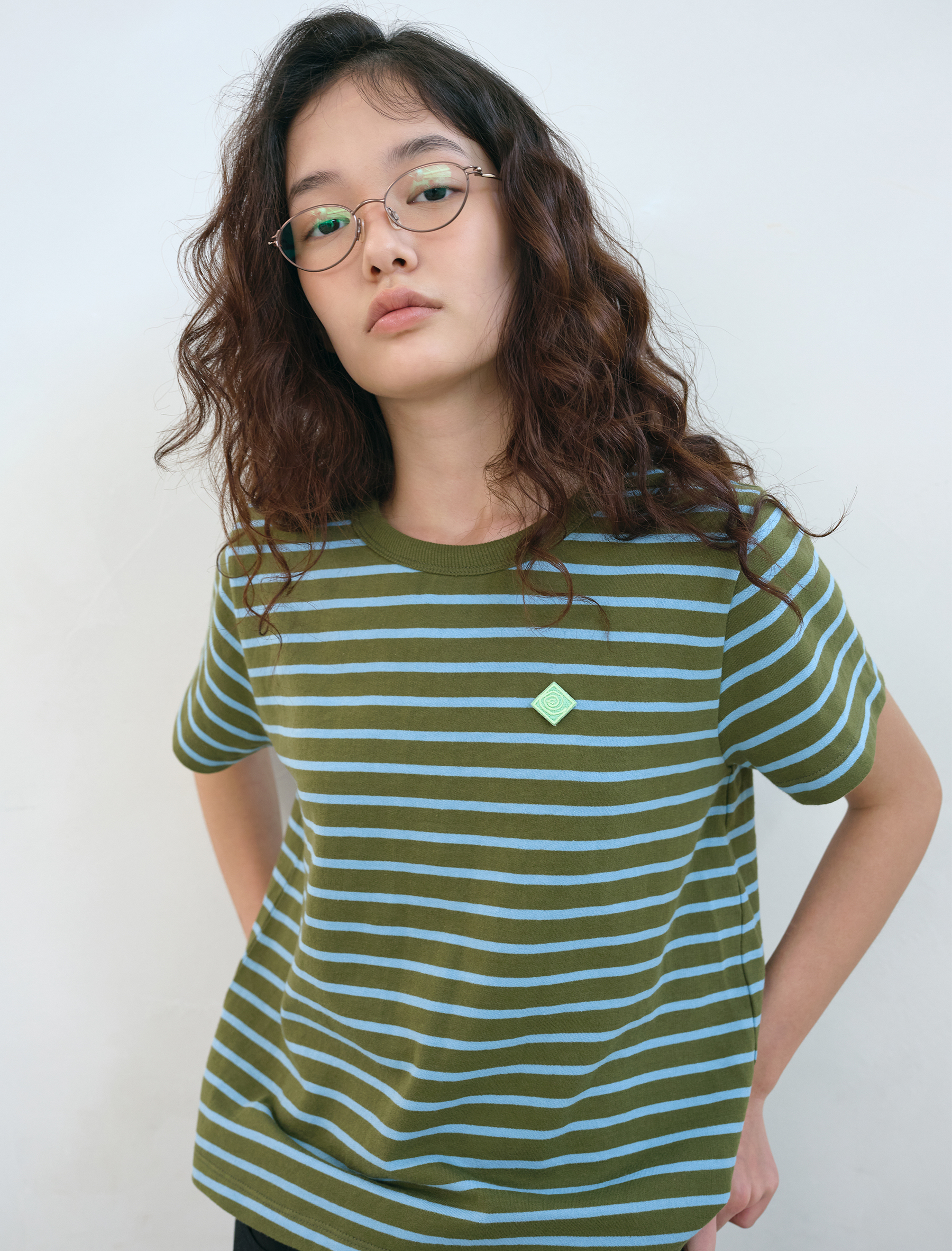 Striped Classic T-shirt (Olive)