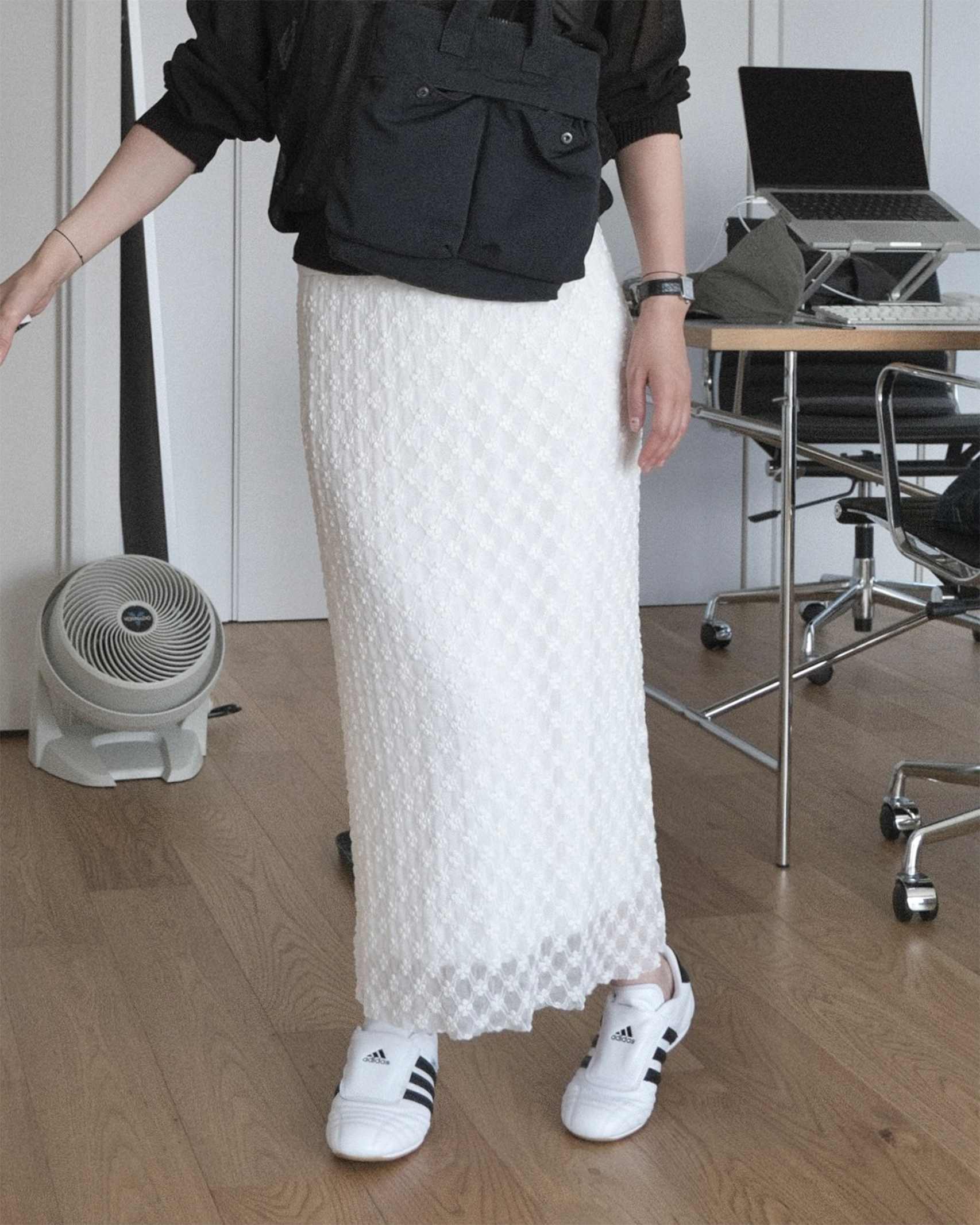 レイヤードロングスカート