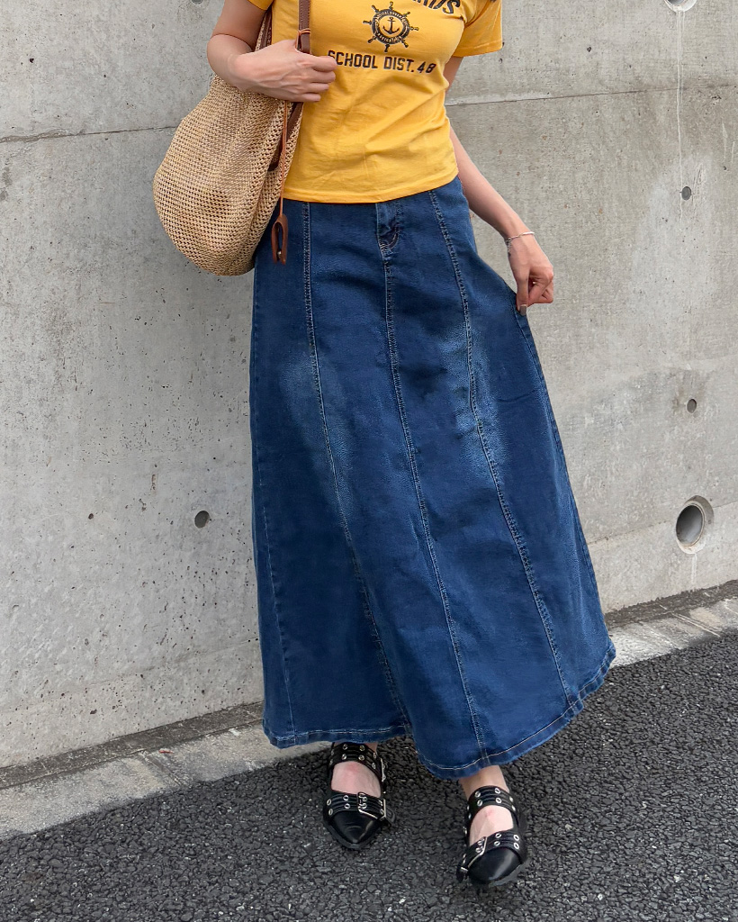 デニムマキシロングスカート | ファッション通販サイト NUGU