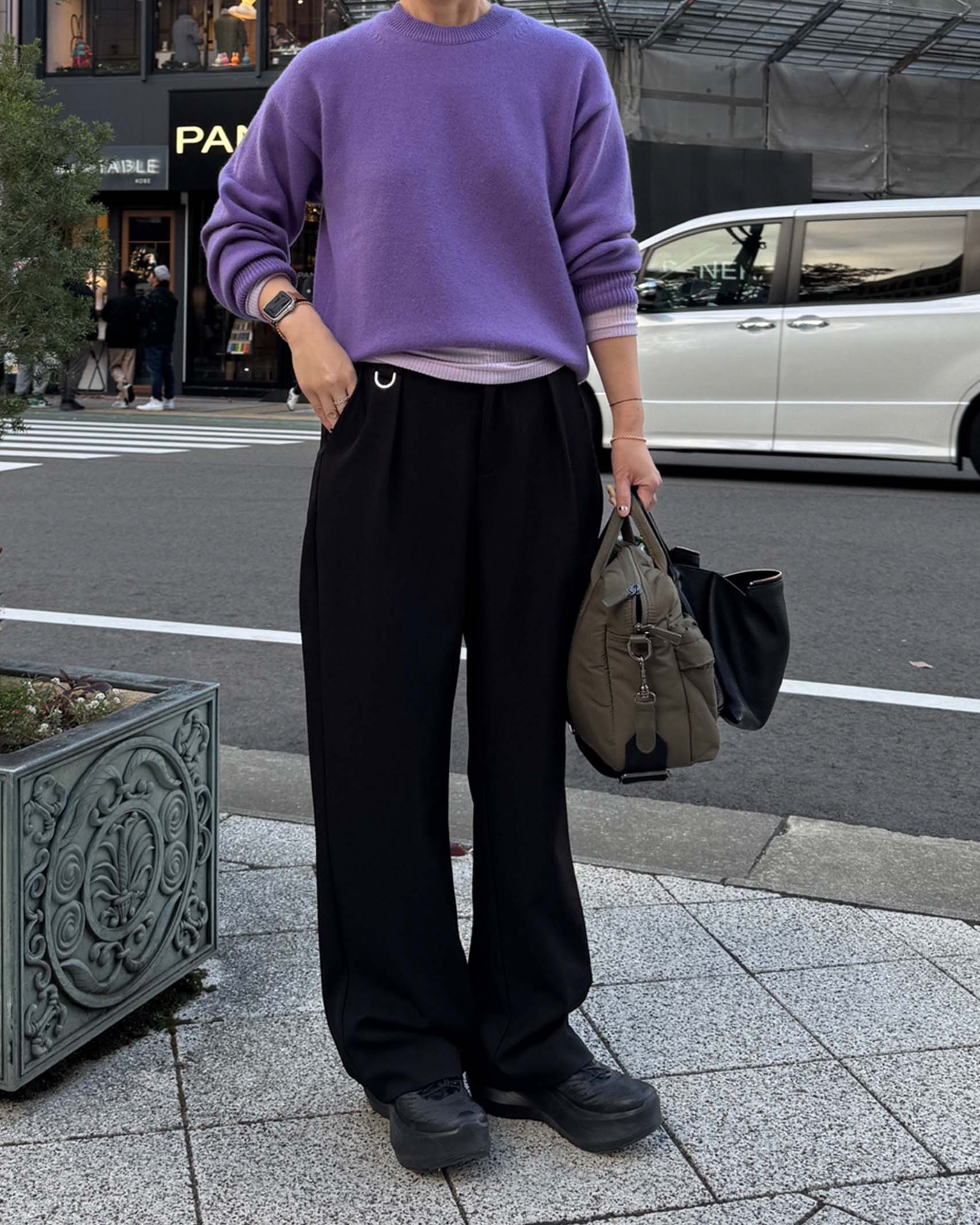 (ORIGINAL) Dリングバンディングスラックス (black)