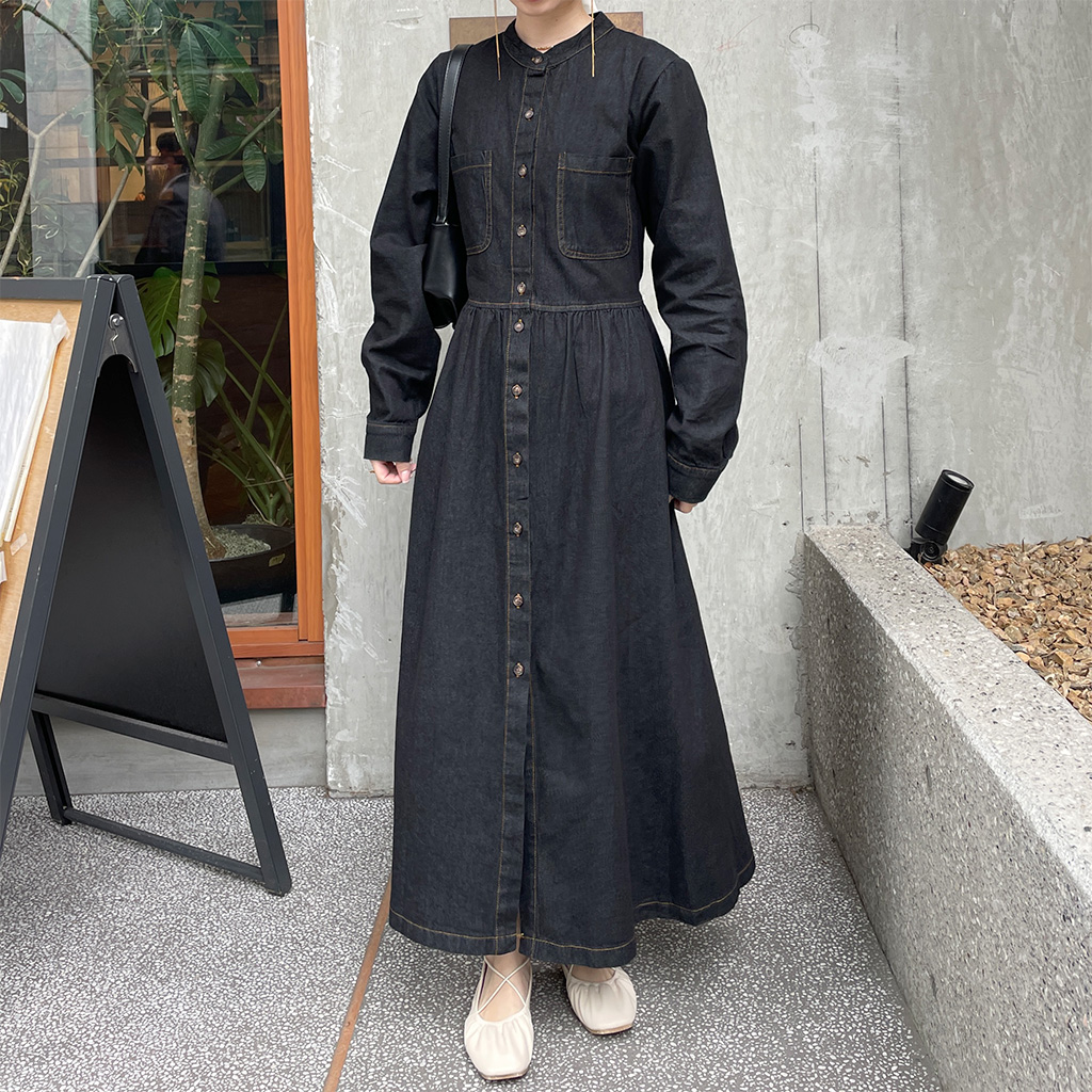 チャイナカラーデニムワンピース | ファッション通販サイト NUGU