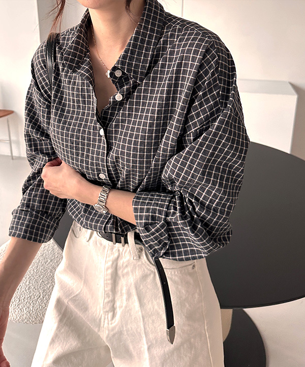 ルーズフィットチェックシャツ | ファッション通販サイト NUGU