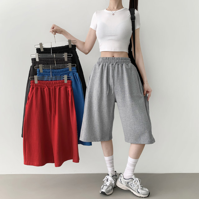 ユニセックス] バミューダハーフワイドトレーニングパンツ