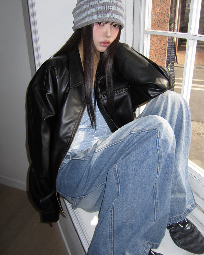 オーバーサイズレザージャケット