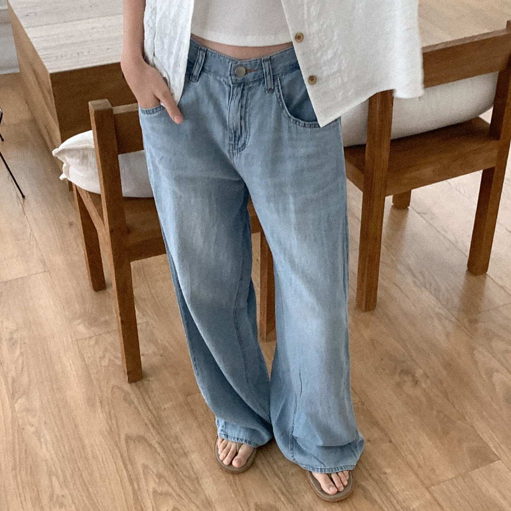 mimi様 NEPLA. ワイドデニムパンツ　23インチ　サックスブルー NEPLA. ワイドデニムパンツ 23インチ サックスブルー