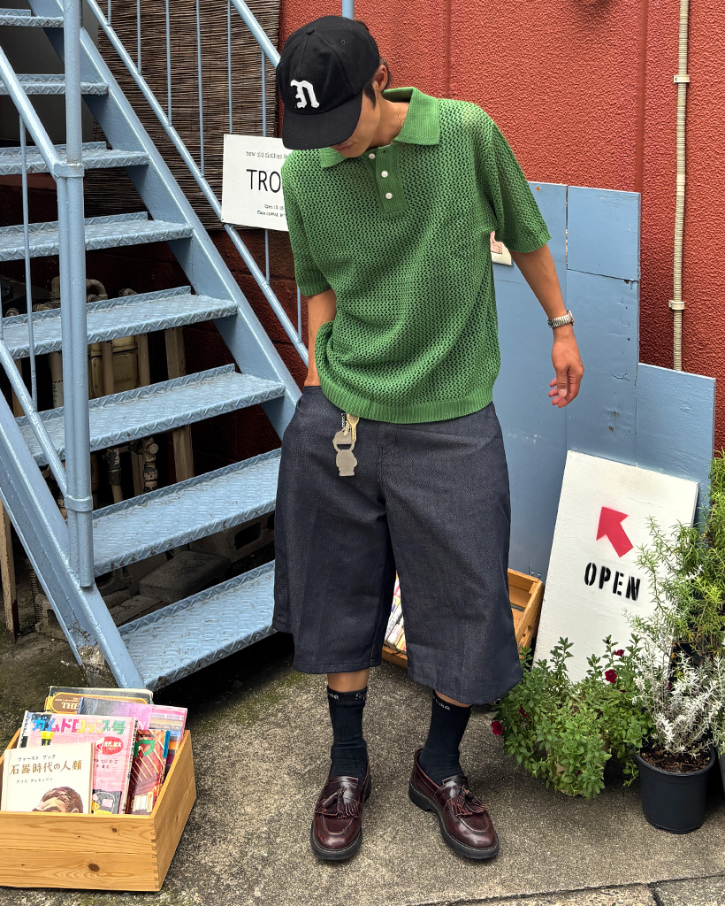 ストレートバミューダデニムパンツ