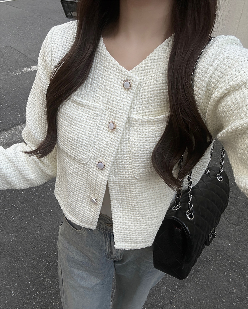 フラップポケットツイードジャケット