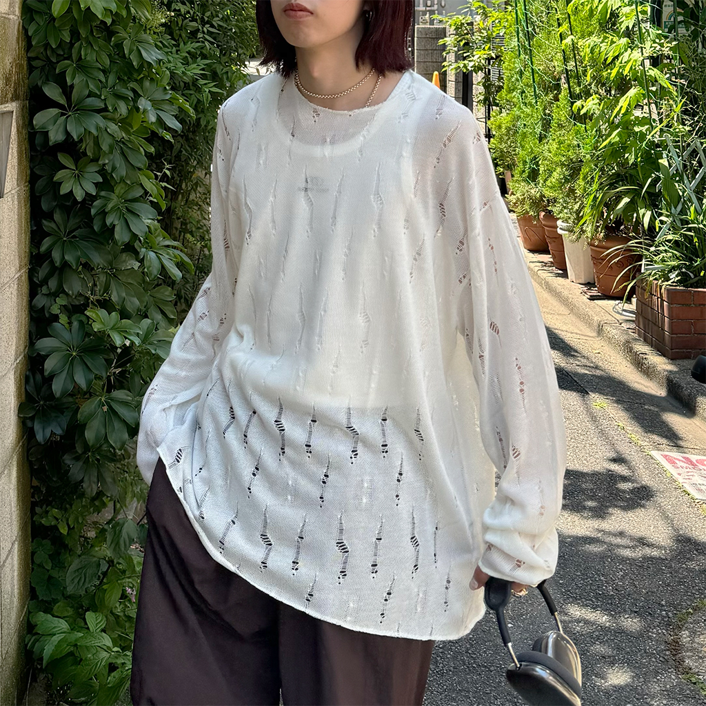 ダメージシアーニット | ファッション通販サイト NUGU