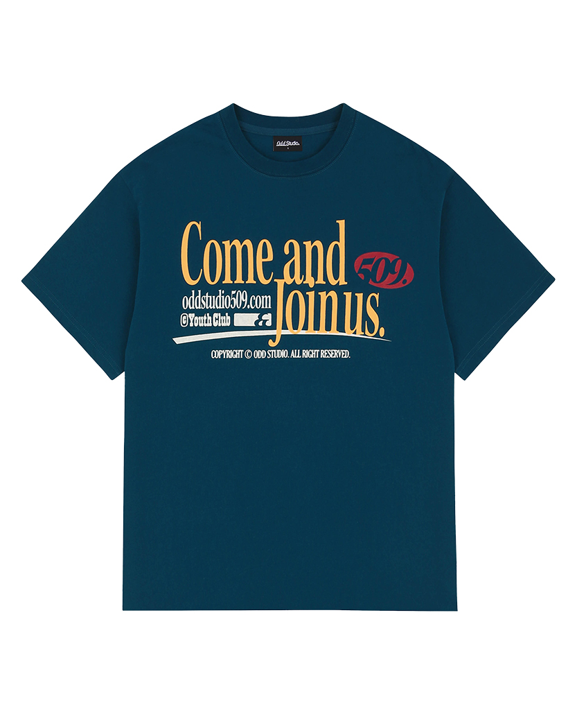 Come And Join Us Graphic Over Fit t-shirt - navy
