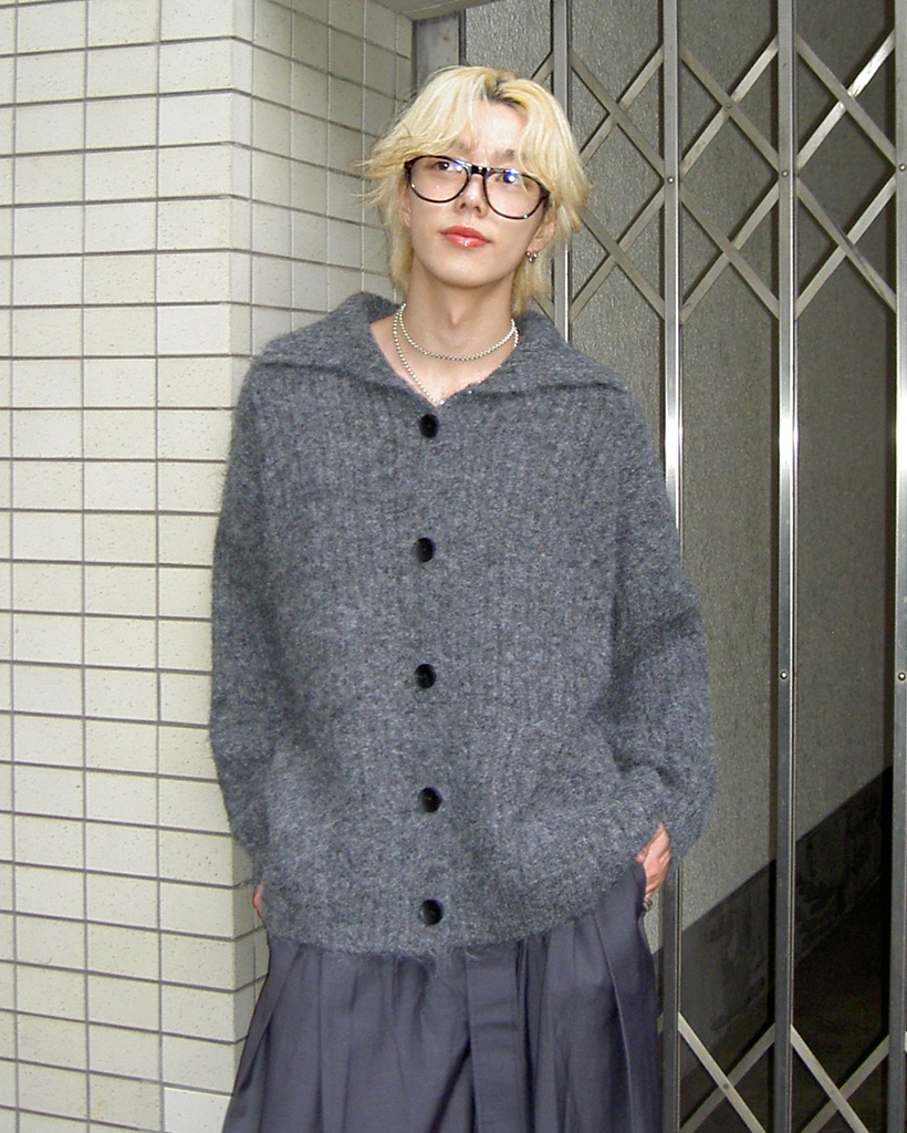 【超美品】DOLCE&GABBANA リブ編み ニット カーディガン ハイネック リブ編み カシミア混シルクのニットカーディガン