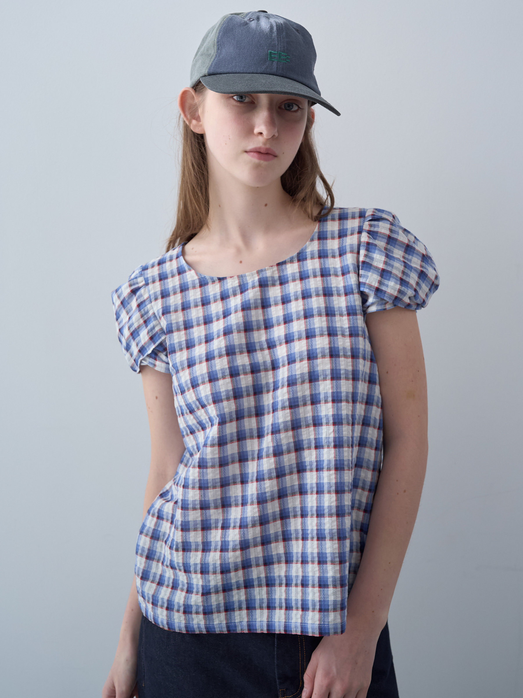 Twist Sleeve Top (Blue)