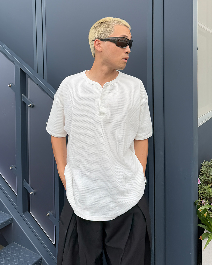 nugu haku anji フラワーリブスナップヘンリーＴシャツ haku ショップ オリジナル | ファッション通販サイト NUGU