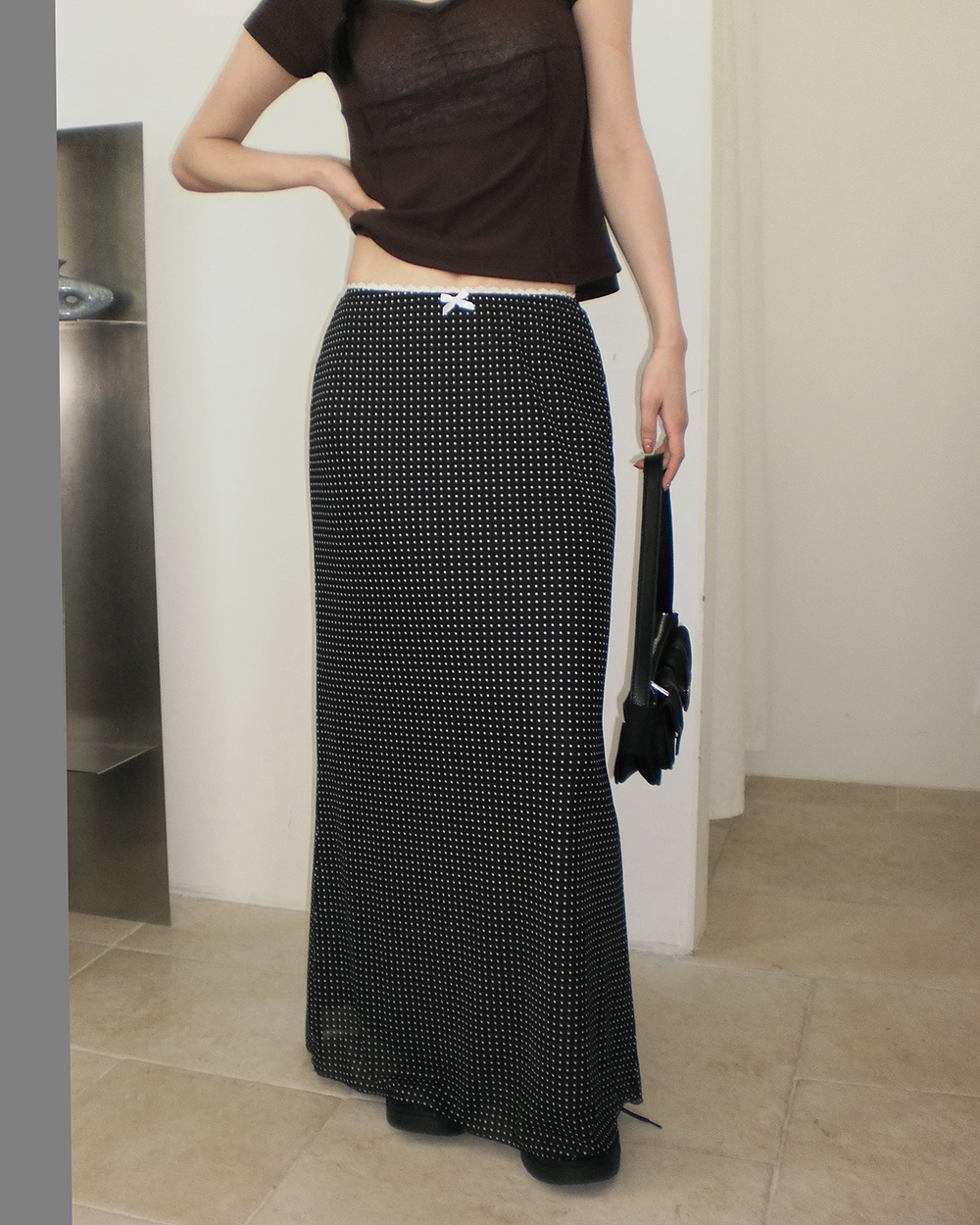 Reneルネ【新品】春夏今期ドット柄ロングスカート Reneルネ【新品】春夏今期ドット柄ロングスカート