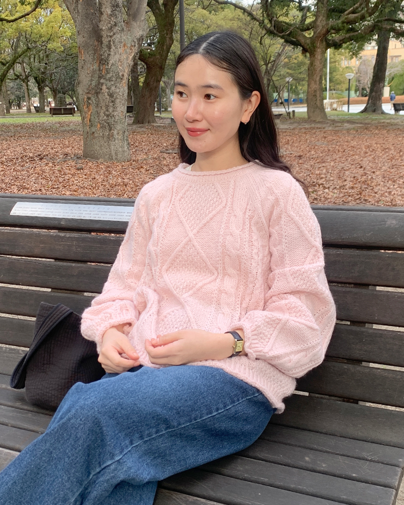 ヴィンテージケーブルラグランニット